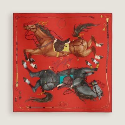 Stately Wheels scarf 90 - Red | Hermès Mainland China